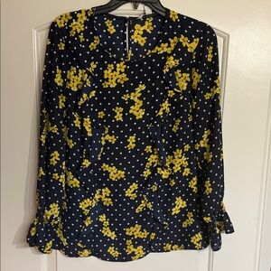 Counterparts Navy and Yellow Floral Blouse